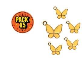 Dije Esmaltado Mariposas Amarillas Doradas